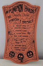 Halloween sign - 'Pumpkin Heads Diner' - Menu Board- Wall - Door - Hanger