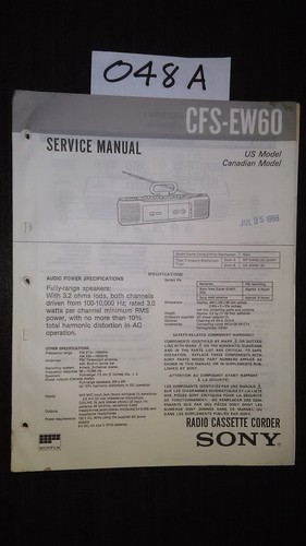 Sony cfs ew60 stereo - cfs-ew60, boombox