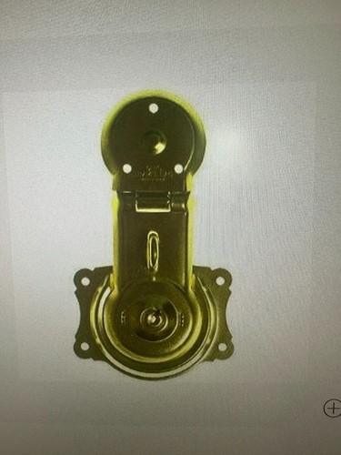 Long antique brass trunk - brass, lock