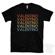 VALENTINO REPEATED RETRO STYLE T-SHIRT mens & womens novelty cool name gift