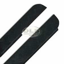Black Finish Chequer Plate Sill Protector Set - Land Rover Defender 110 (LR76B)