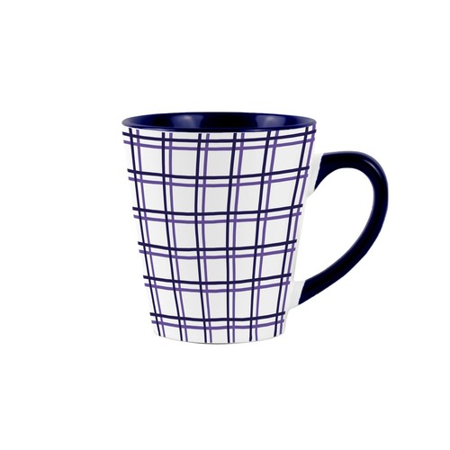 Navy blue checkered print - blue,