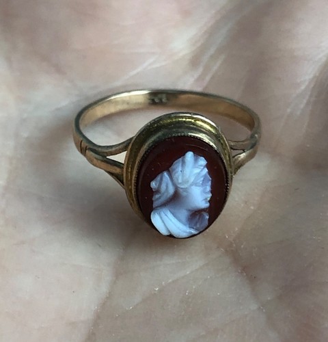 Antique hardstone cameo ring - antique,