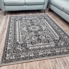 Large Oriental Rug Grey Silver
