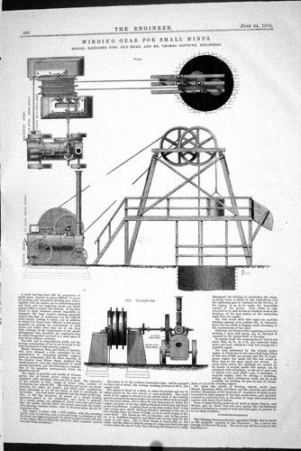 Old 1870 winding gear - old, small