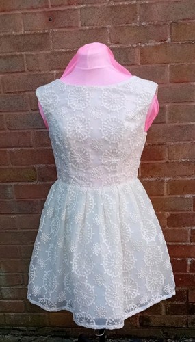 Cream chiffon dress - cream,