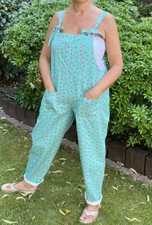 Ladies / Womens 100% Organic Cotton Twill Lightweight Spotty Dungarees 🟢🟢🟢