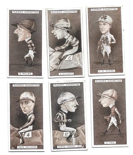 Racing caricatures six cards - racing,