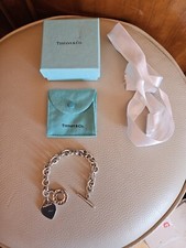 Tiffany & Co Silver 925 Heart Tag Toggle Bracelet Genuine   