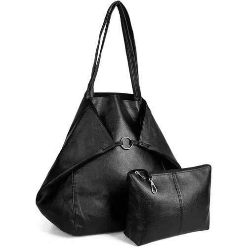 Womens black leather hobo - leather, bag