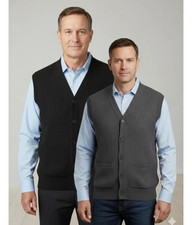 Mens Sleeveless V Neck Jumper