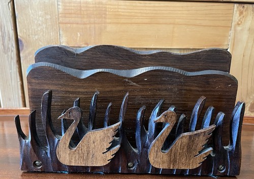 Vintage wooden swan - wooden,