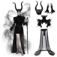 Halloween Performance Costume Maleficent Horns Women Party Adult Cosplay Mask