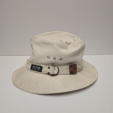 Vintage Panama Jack Safari Sun Hat Canvas Ivory Beige  Size Medium Outdoor