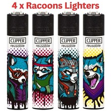 4 x Clipper Lighters RACOONS