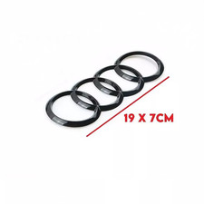 Set of 2 Audi Emblem Black Badge Ring Front Rear Boot Trunk Tailgate 273 & 192mm