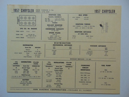 Sun electric corp 1957 - sun,