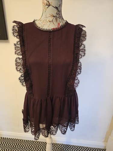 Ted baker burgundy lace peplum - burgundy,