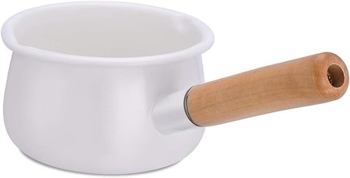 Enamel milk pan with dual - pan, pour
