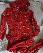 Boys Girls All In One Hooded Sleepsuit 1Onezie Angry Birfs Space Red Age 16