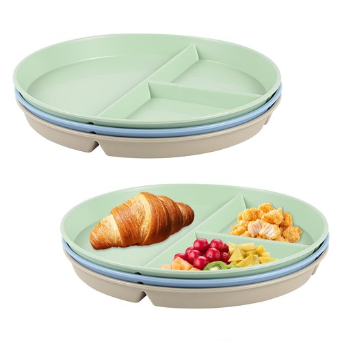 3pcs divided dinner plates - 3pcs,