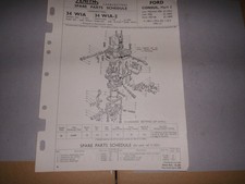 ZENITH 34 WIA CARB FORD CONSUL MK2 SPARE PARTS SHEET 