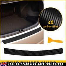 Car SUV Rear Bumper Sill Protector Plate Carbon Fiber Cover Guard Moulding Trim