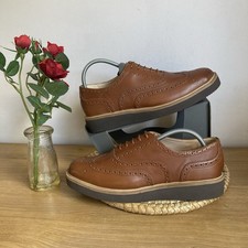 Ladies Clarks Glickly Dark Tan Leather Brogue Lace Up Shoes UK5.5/EU39 BNWOB