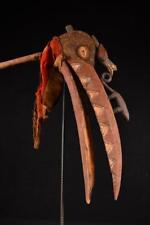 22834 African old crane helmet mask / helmet mask Liberia