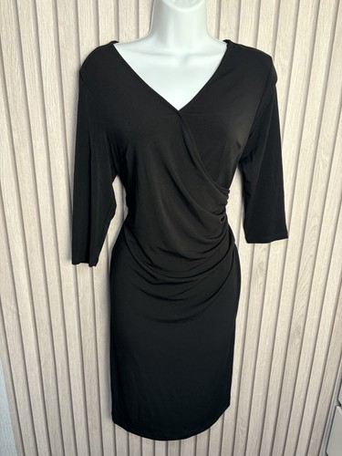 Damart black wrap dress - dress, uk