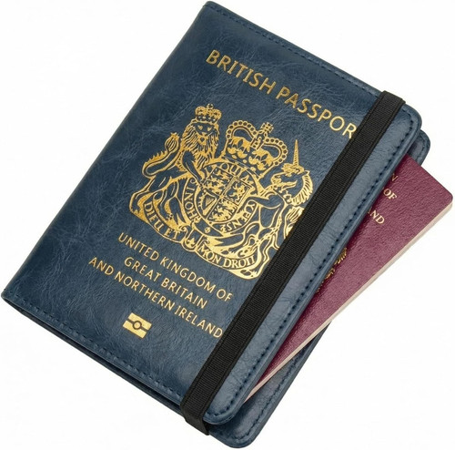 Blue rfid blocking passport - blue,