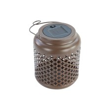 Set Of 6 Solar Powered Hanging Lanterns; Steel Rustic Design Outdoor Lighting