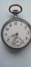 Antique Acier Ladies Gunmetal Pocket Watch