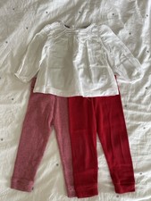 Next Baby Girl Bundle Christmas Red White 12-18 Months Leggings Top