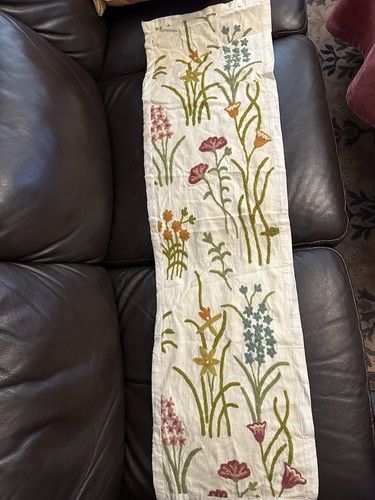 Hand embroidered floral table - embroidered,