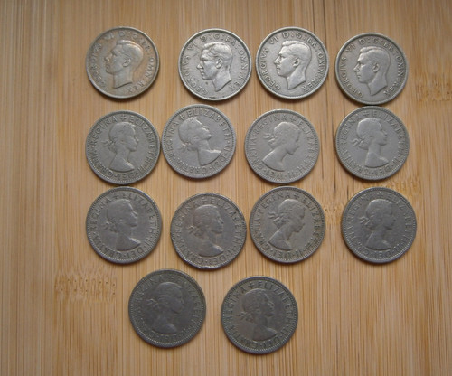 Joblot two shilling coins 14 - shilling,