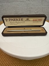 Parker Vintage Arrow Flighter GT Ballpen, Stainless and Gold in Original Case