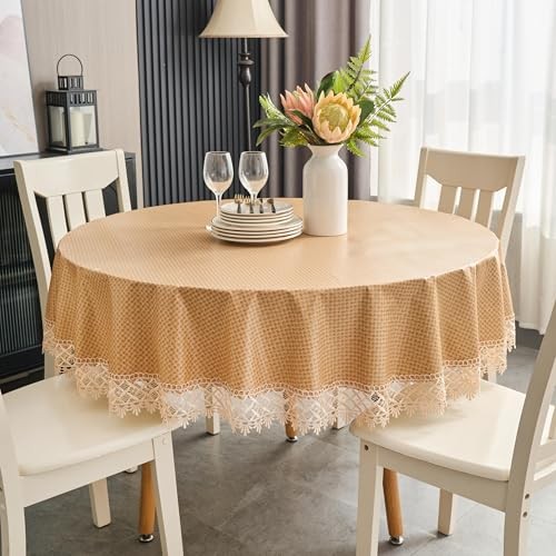 Round vinyl tablecloth lace - round,