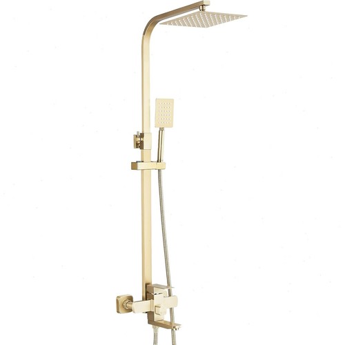 Gold bathroom exposed shower - bathroom,