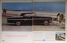 1964 Ford Fairline 500 Ad Magazine Print Automobile