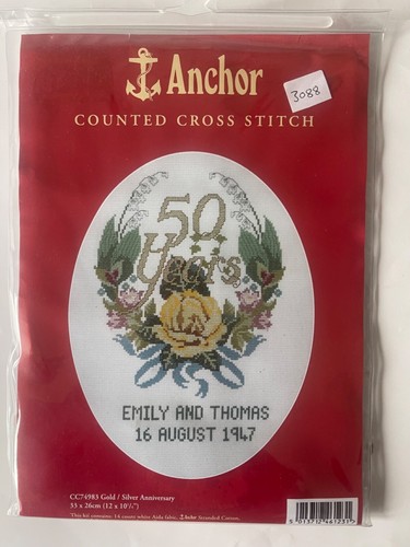 Anchor cross stitch gold - cross, gold/siver