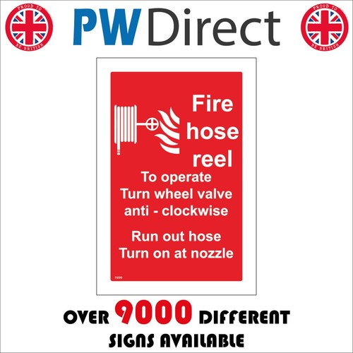 Sign fire hose reel operate - sign,