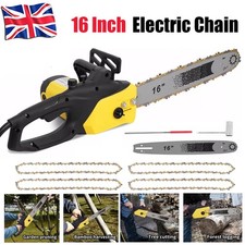 40cm Bar 16" Chainsaw Corded Electric 2500W Large Handheld Chain Saw Wood Cutter
