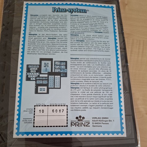 Prinz black stamp album pages - stamp,