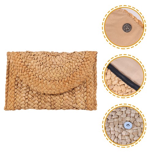 Straw clutch bag - bag, portable