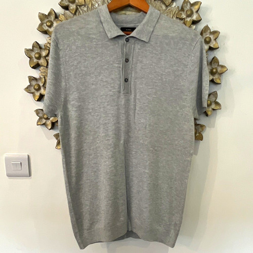 Zara men grey knit - men's, polo