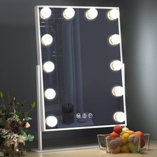 LED Make Up Mirror Hollywood Mirror Vanity Dimmable Table Mirror with 12 Lights