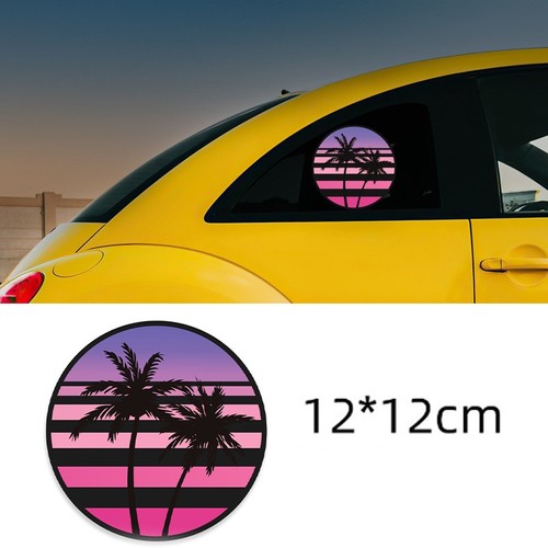 Retro palm tree sunset - retro, car