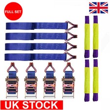 4x Car Trailer Transporter Recovery Straps -Truck - Heavy Duty - Alloy Wheel Set