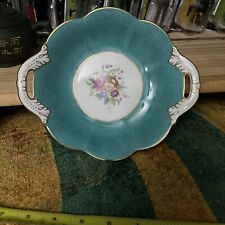 Rare Beautiful Coalport Scallop Edge Bon Bon Windsor Sweet Dish 7.5"  Turquoise